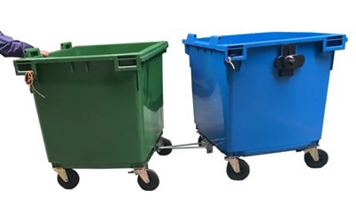 660L & 1100L udendørs skraldespande med trækkrog